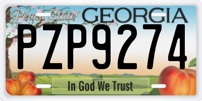 GA license plate PZP9274