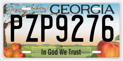GA license plate PZP9276