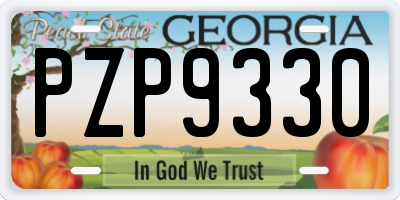 GA license plate PZP9330