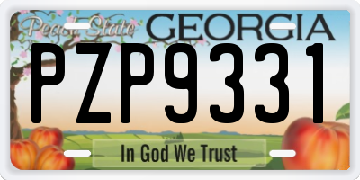 GA license plate PZP9331