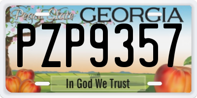 GA license plate PZP9357