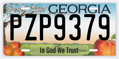 GA license plate PZP9379
