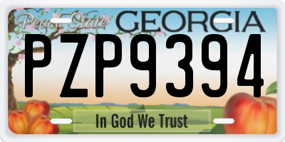 GA license plate PZP9394