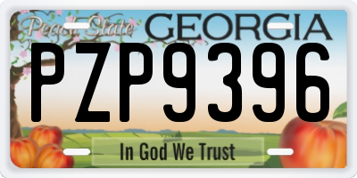 GA license plate PZP9396