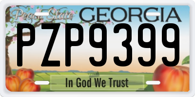 GA license plate PZP9399