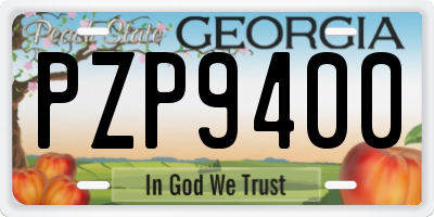 GA license plate PZP9400