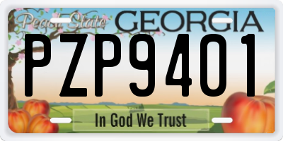 GA license plate PZP9401