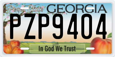 GA license plate PZP9404