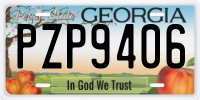 GA license plate PZP9406