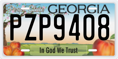 GA license plate PZP9408