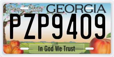 GA license plate PZP9409