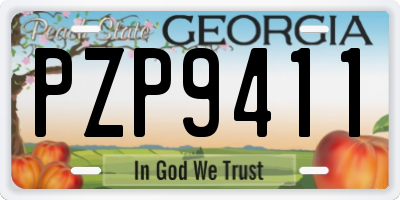 GA license plate PZP9411
