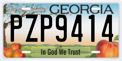 GA license plate PZP9414