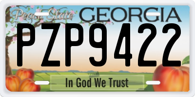 GA license plate PZP9422