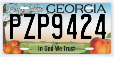 GA license plate PZP9424
