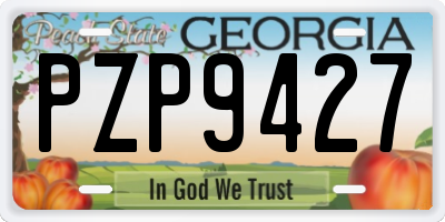 GA license plate PZP9427