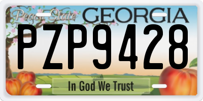 GA license plate PZP9428