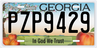 GA license plate PZP9429