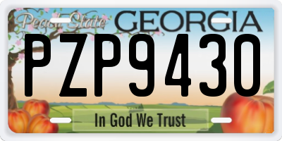 GA license plate PZP9430