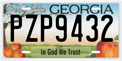 GA license plate PZP9432
