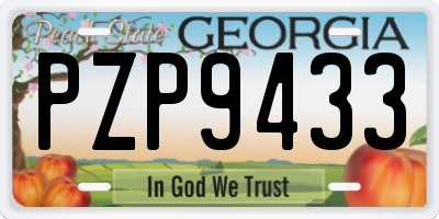 GA license plate PZP9433