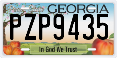 GA license plate PZP9435