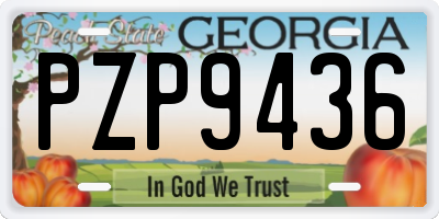 GA license plate PZP9436