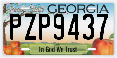 GA license plate PZP9437