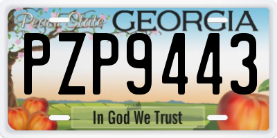 GA license plate PZP9443