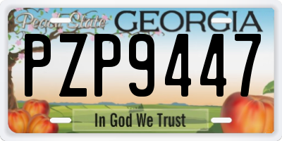 GA license plate PZP9447