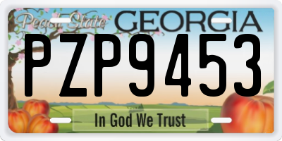 GA license plate PZP9453