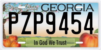 GA license plate PZP9454