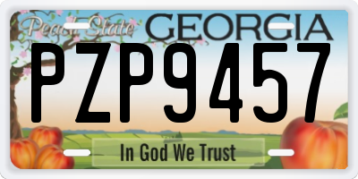 GA license plate PZP9457