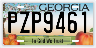 GA license plate PZP9461