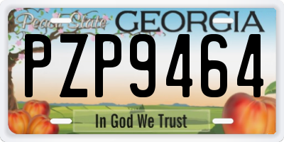 GA license plate PZP9464