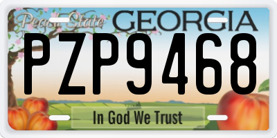 GA license plate PZP9468