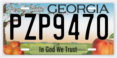 GA license plate PZP9470