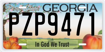 GA license plate PZP9471