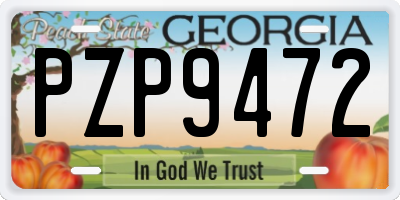 GA license plate PZP9472