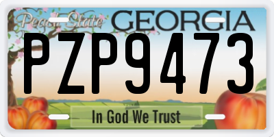 GA license plate PZP9473
