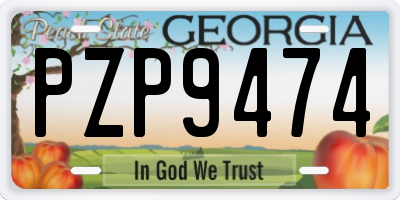 GA license plate PZP9474