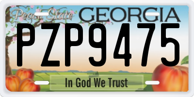 GA license plate PZP9475