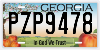 GA license plate PZP9478