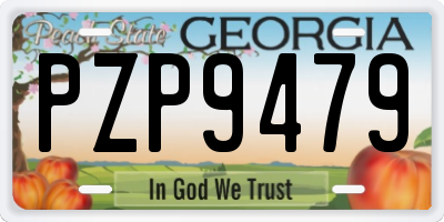GA license plate PZP9479
