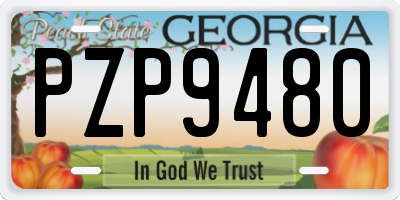 GA license plate PZP9480