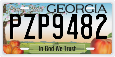 GA license plate PZP9482