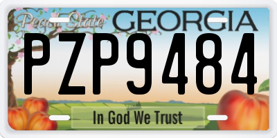 GA license plate PZP9484