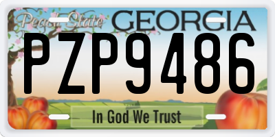 GA license plate PZP9486