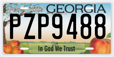GA license plate PZP9488
