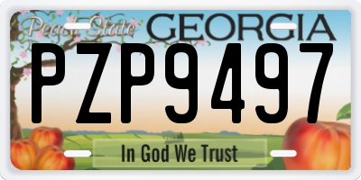 GA license plate PZP9497